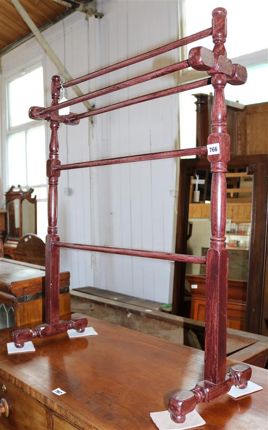 A Victorian mahogany five bar towel rail